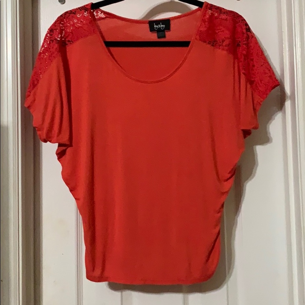 By & By Shirt with embellished sleeves. Size Small
